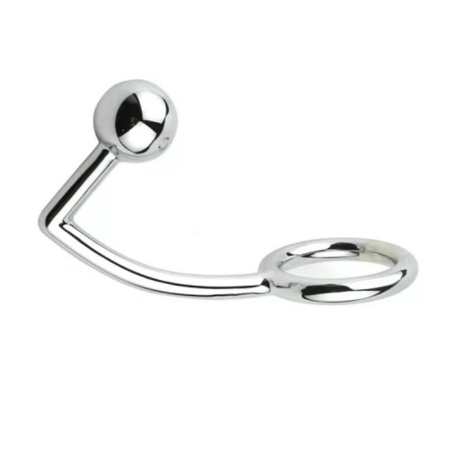 Cockring rvs met anaal plug 40mm