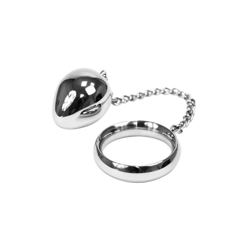 Stalen cockring met anaal ei - 45 mm