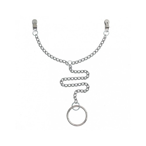 Tepelklemmen ketting en cockring 50mm sextoys