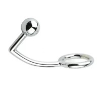 Cockring rvs met anaal plug 40mm