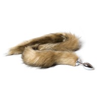 metalen buttplug met lange beige staart