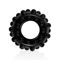 Lovetoy PowerPlus flexibele cockring ribbel zwart