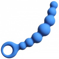 siliconen buttplug kralen donkerblauw