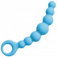 siliconen buttplug kralen lichtblauw