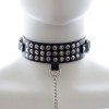 bdsm halsband met studs en riem