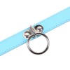 blauwe bdsm halsband met ring