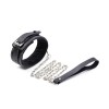 halsband met riem zwart sm