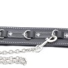 halsband met riem zwart bdsm