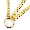 metalen bdsm halsband met ketting goud