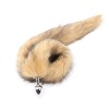 metalen butt plug met beige staart