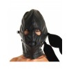 Bondage Play leren hoofdmasker met afneembaar mondknevel, mond en oogmasker openingen