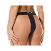 Leren kuisheidsgordel met riem, ketting en hangslot - M/L detail