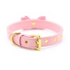 roze bdsm halsband met strik en kattenbel