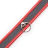 zwart rode bdsm halsband met ring