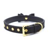 zwarte bdsm halsband met strik en kattenbel